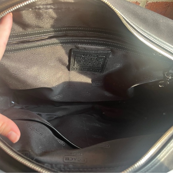 Coach Black Leather Canvas Twill Laptop Bag **fits 15” laptop - Picture 9 of 12